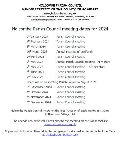 List of meeting dates